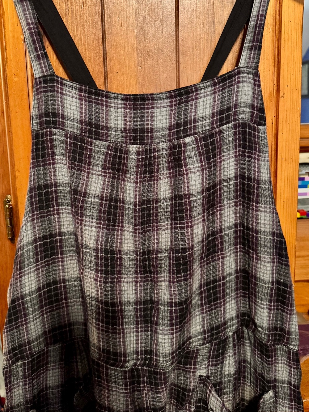 NATURAL LIFE Black & White Plaid Pinafore Jumpsuit - Picture 2 of 5
